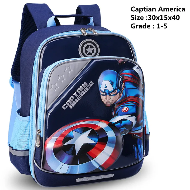 2022 Disney New School Bags For Boys Primary Student Shoulder Orthopedic Backpack Spider Man Captain America Grade1-5 Mochila
