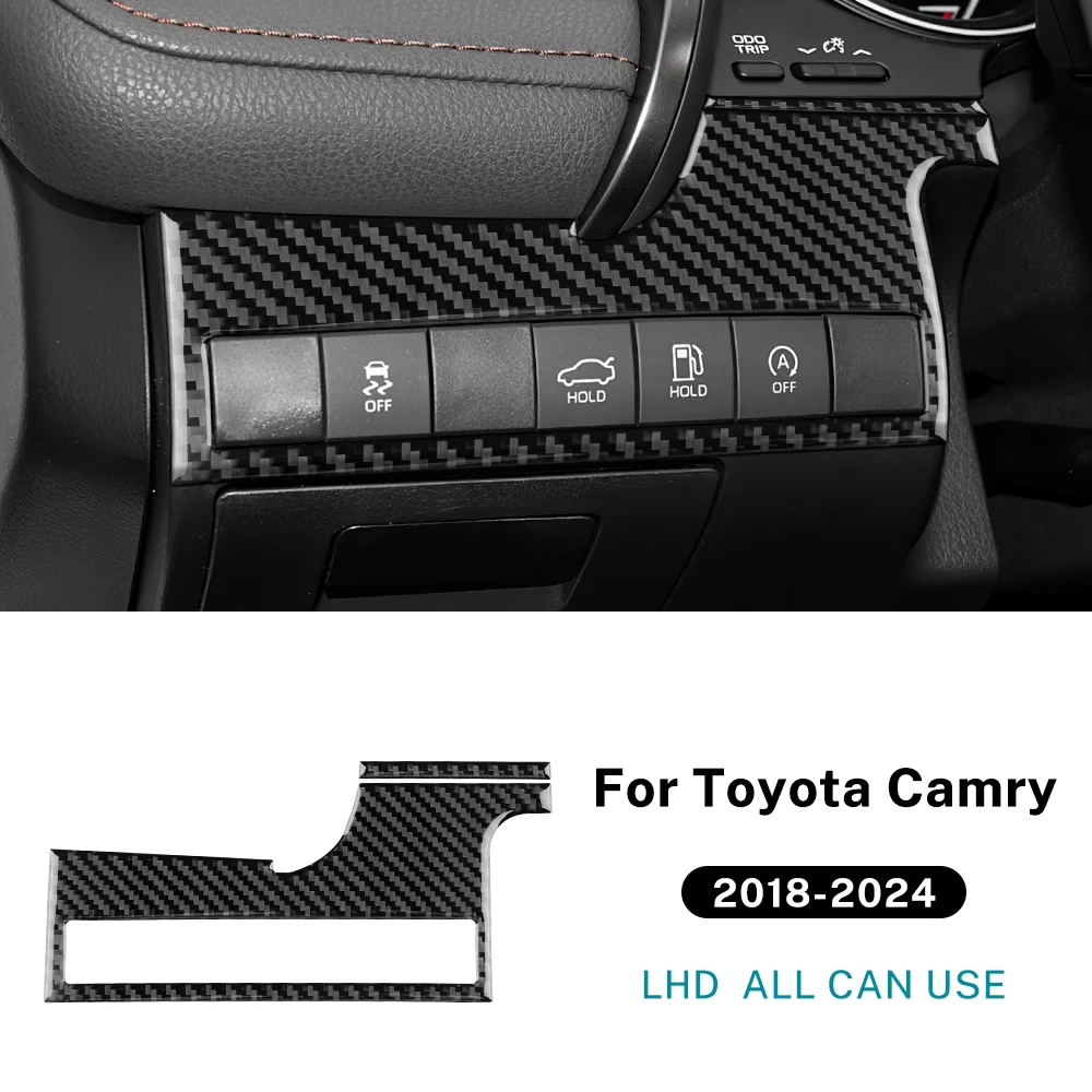 

Настоящее мягкое углеродное волокно для Toyota Camry 2018 2019 2020 2021 2022 2023 2024 LHD RHD, кнопка переключения фар автомобиля, аксессуары