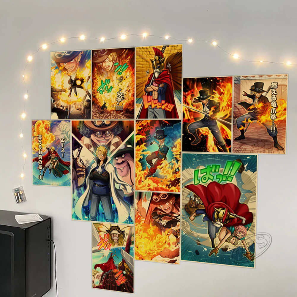 Цельный плакат HD-печать японская модель обои Sanji из крафт-бумаги аниме искусство
