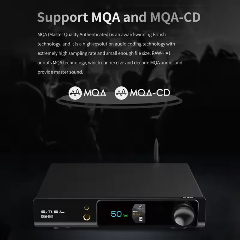 Фото ЦАП RAW-MDA1 с двумя декодерами ES9039Q2M, поддержкой MQA, MQA-CD, LDAC, Bluetooth 5.1, Hi-Res, с пультом ДУ SMSL MDA1 №3