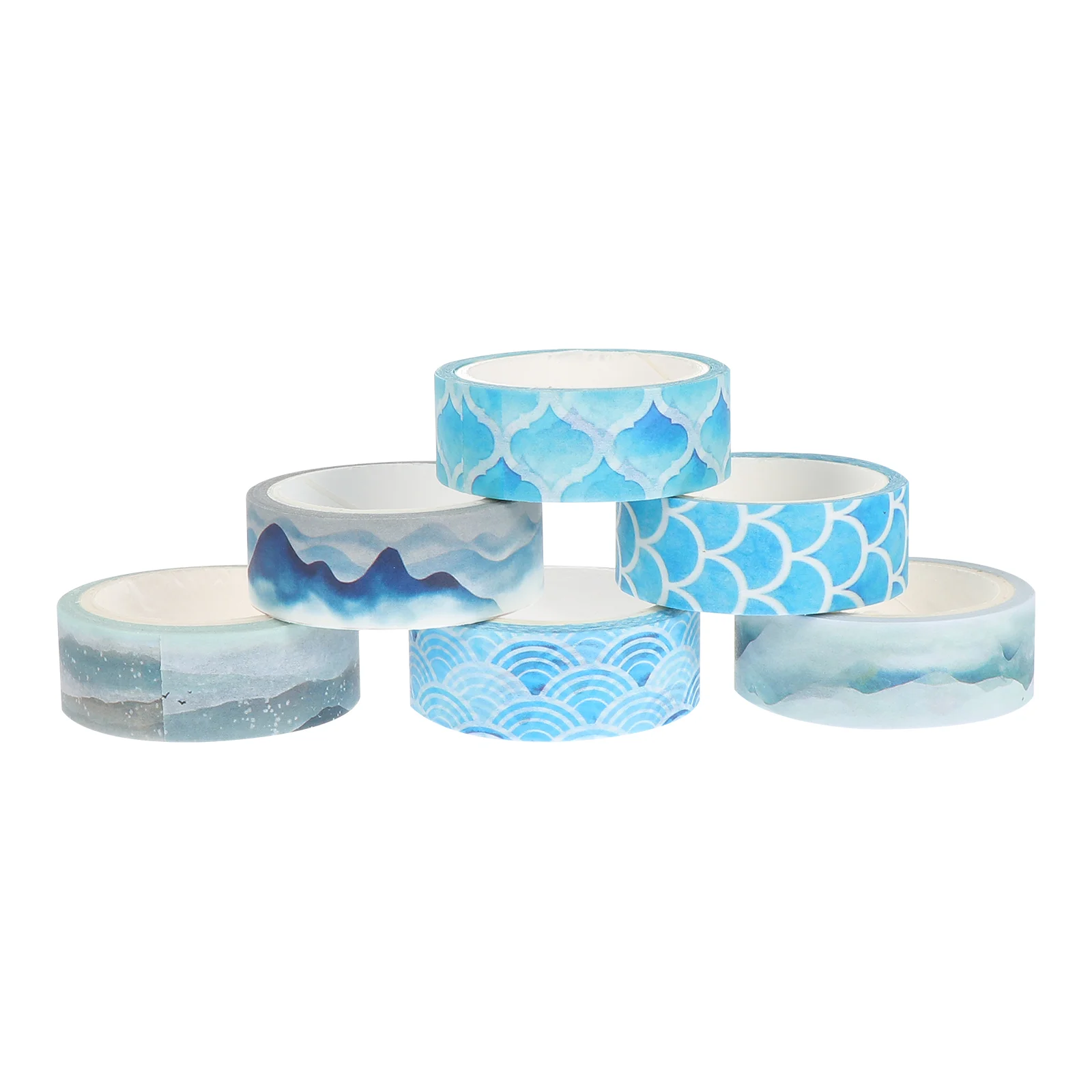 

6 Rolls Multiuse Premium Durable Delicate Scrapbook Tapes Paper Tapes for School DIY Home