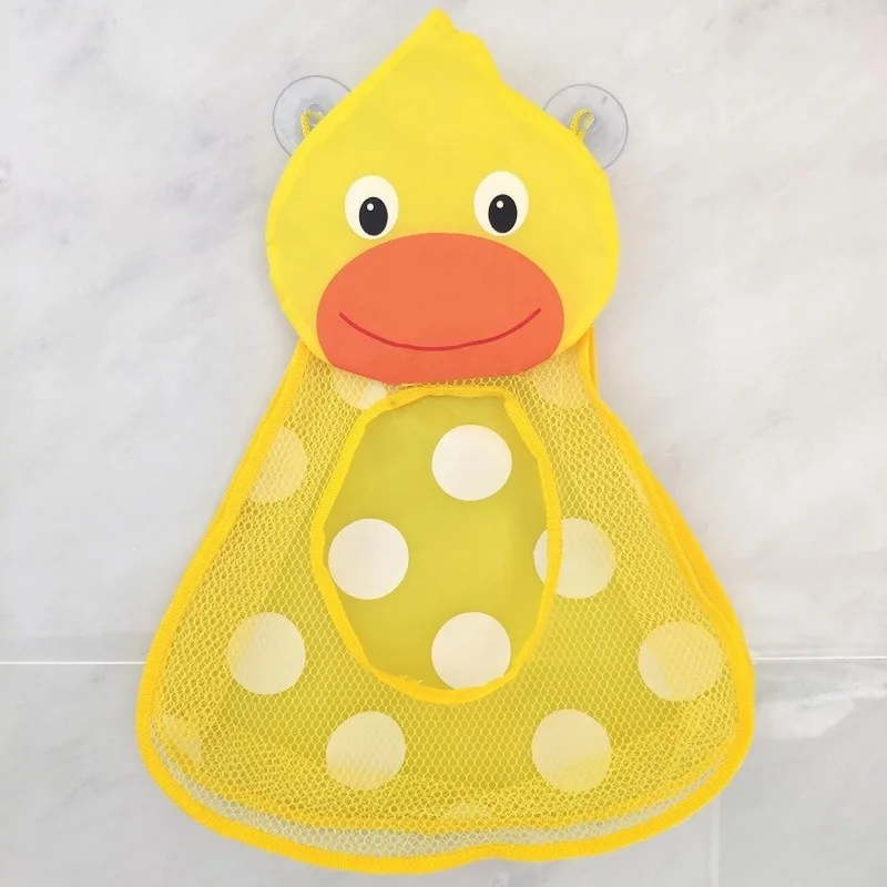 Cute Baby Bath Toys Organizer Mesh Net Toy Storage Bags Strong Suction Cups Bathroom Baskets Baby Bath Essentials Shower Holder