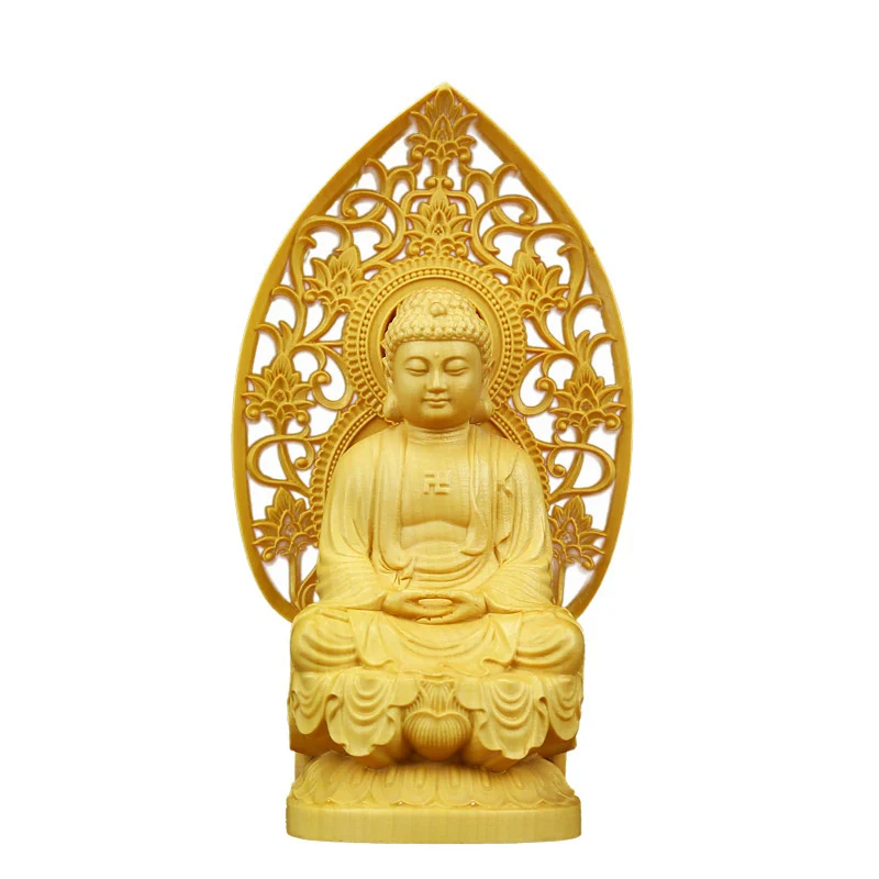 Creative solid wood Buddha sculpture Handmade hollow carving home decoration accessories statue loft decoration crafts gift