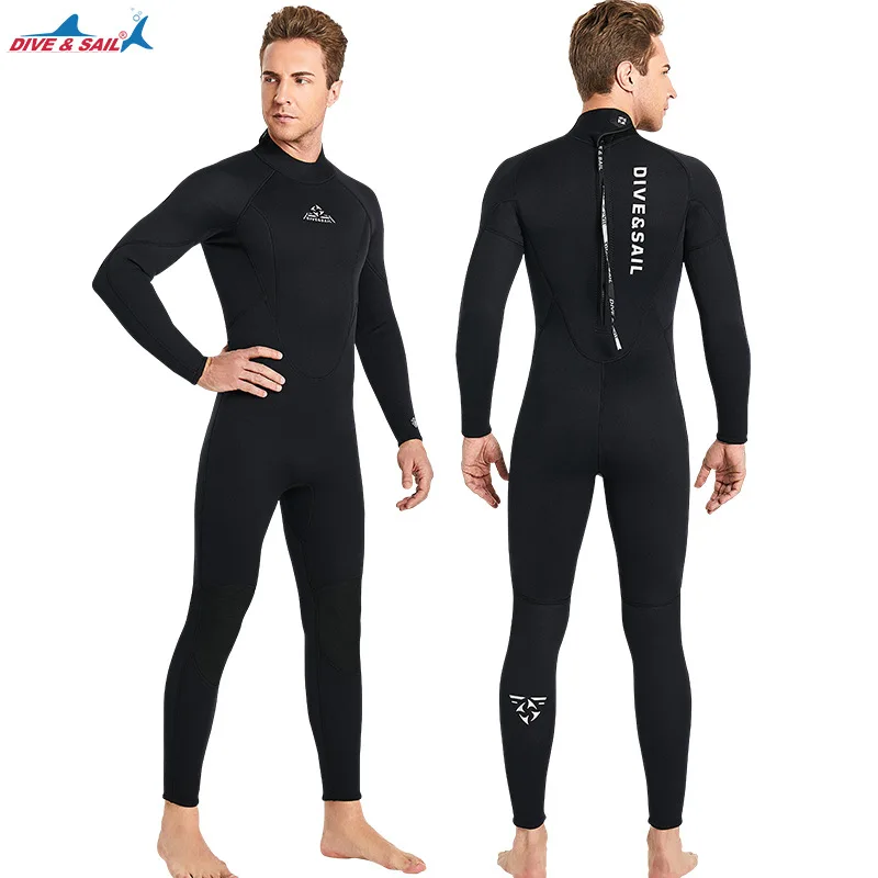 Мужской неопреновый гидрокостюм 3 мм цельные костюмы сохраняющий тепло костюм