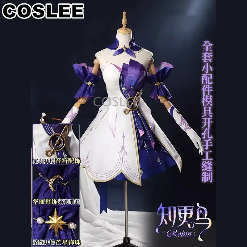 COSLEE Робин Косплей Костюм Honkai: Star Rail Прекрасное праздничное платье Униформа