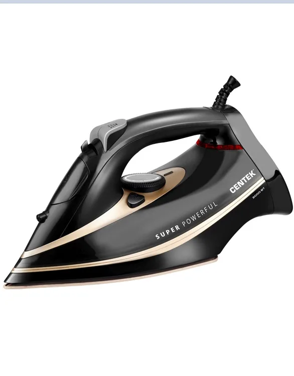 Утюг Centek CT-2346 GOLD 3000Вт, МОЩНЫЙ ПАРОВОЙ УДАР, керамическая подошва, самоочистка, 380мл