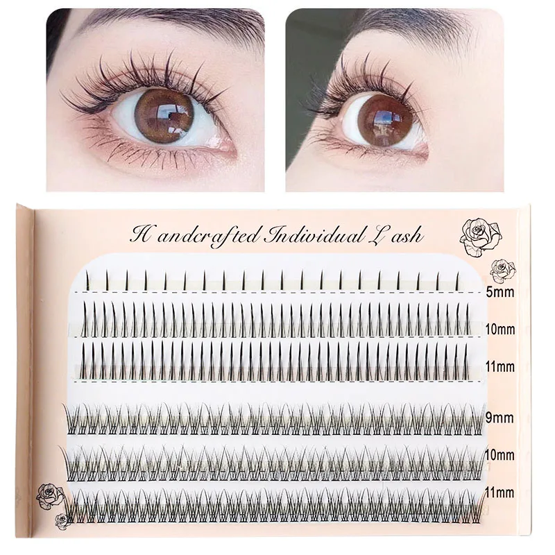 

Individual Lashes Fishtail + A-type Mixed Hair Five Rows Mixed Natural False Eyelashes Self-Grafting Single Cluster Eyelashes