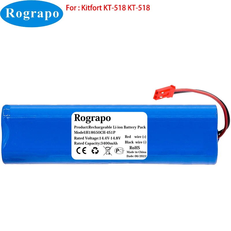 

New 3400mAh Li-Ion Replacement Battery Pack For KIT FORT Kitfort KT-518 Robot Vacuum Cleaner