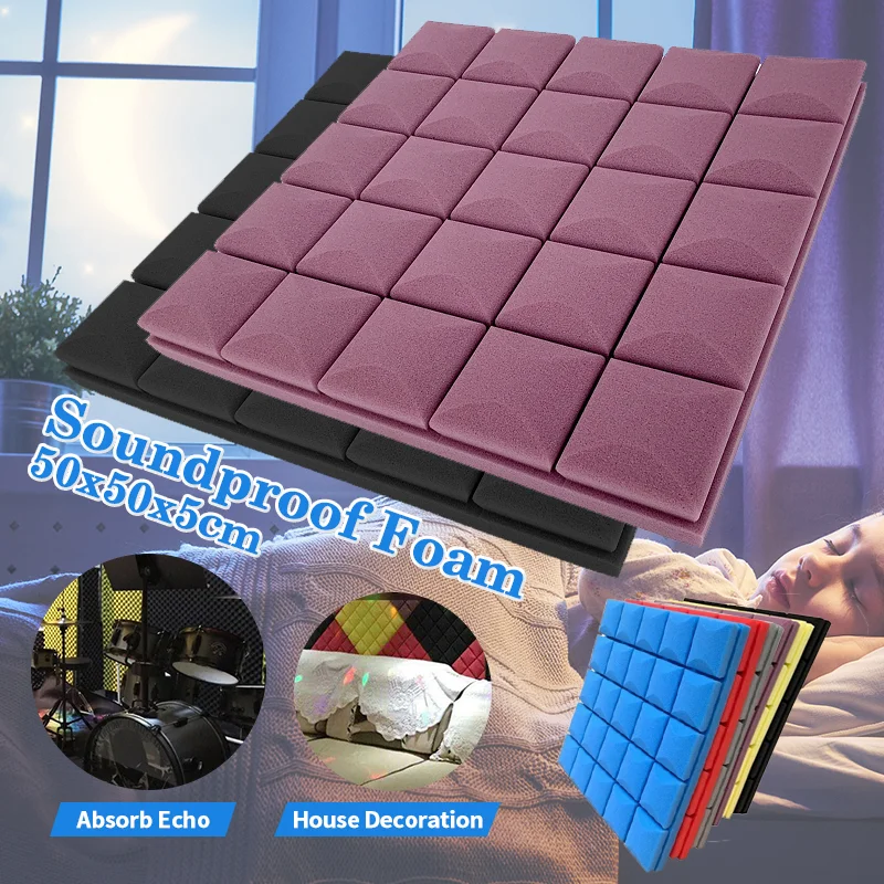 

50x50x5cm Wall Soundproof Foam Panel Wall Home Decor Acoustic Sound Stop Absorption Soundproofing Foam for KTV Audio Studio Room
