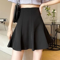 japanese summer high waist umbrella skirt all match slim chic skirt womens a line mini skirt