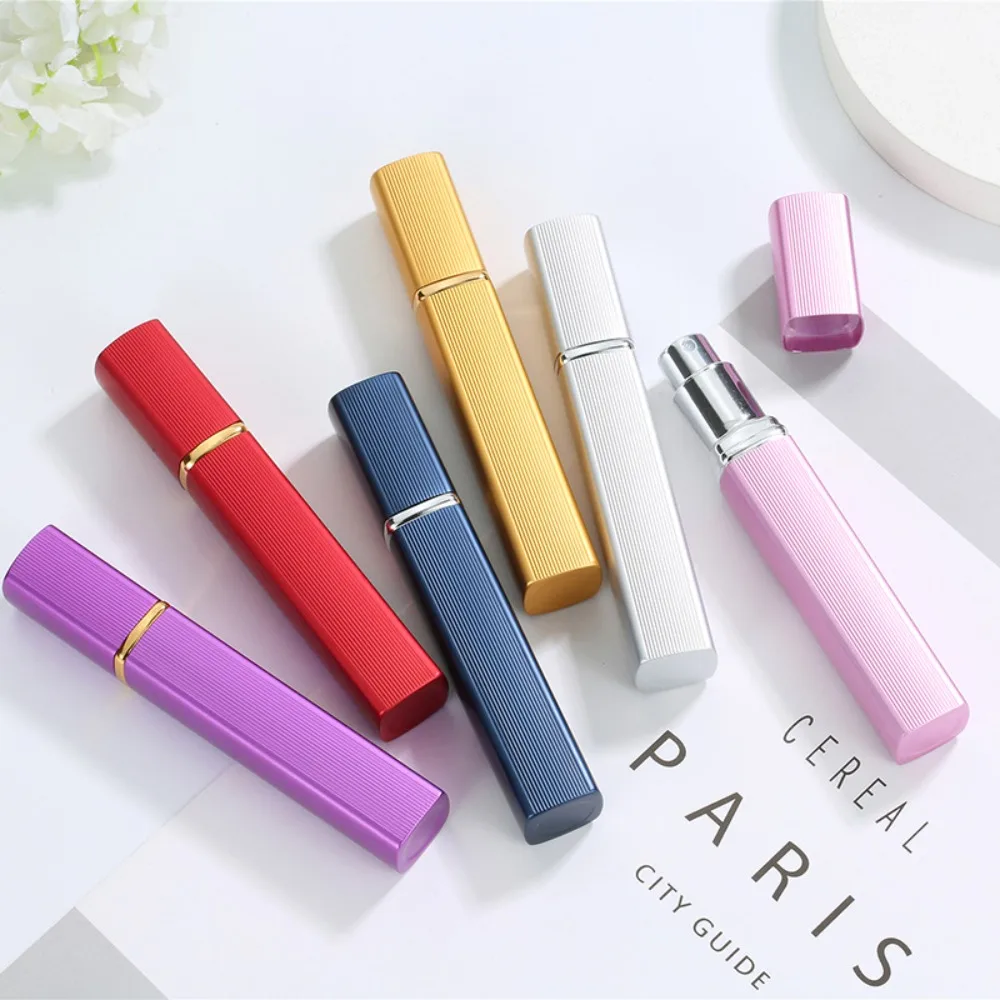 

1Pc 7 Colors 12ml Metal Case Glass Tank Perfume Bottle Aluminum Nozzle Spray Refillable Bottle Parfum Cosmetic Glass Container