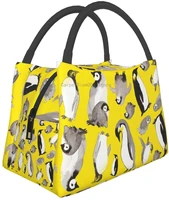 yellow penguin potpourri lunch bag tote bag lunch bag for men women lunch box reusable insulated lunch container work pinic