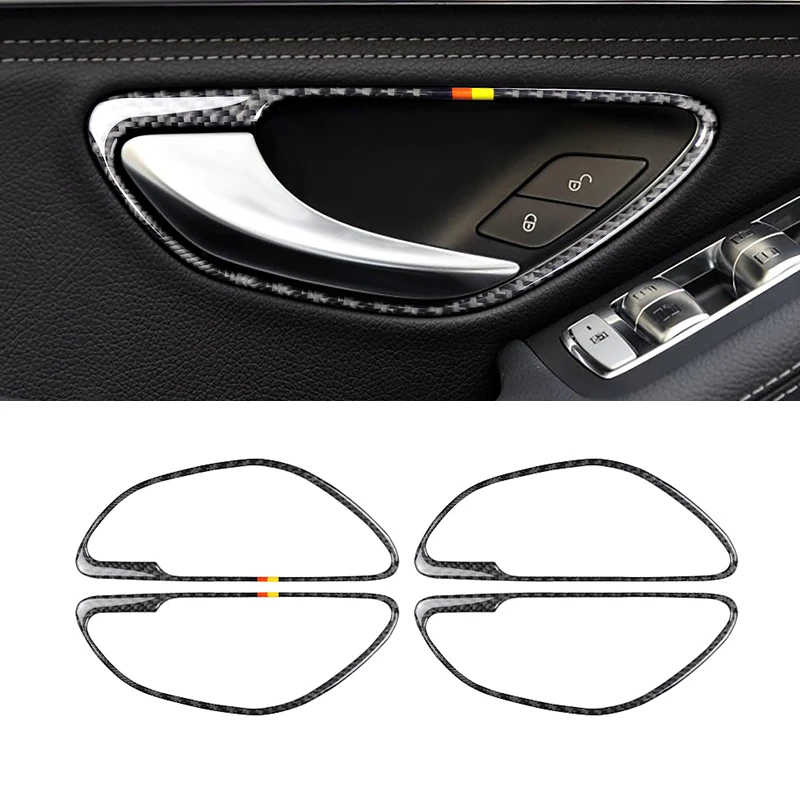 

Для Mercedes Benz C Class W205 GLC X253 2016 2017 2018 углеродное волокно автомобильный Стайлинг дверная ручка рамка Крышка отделка