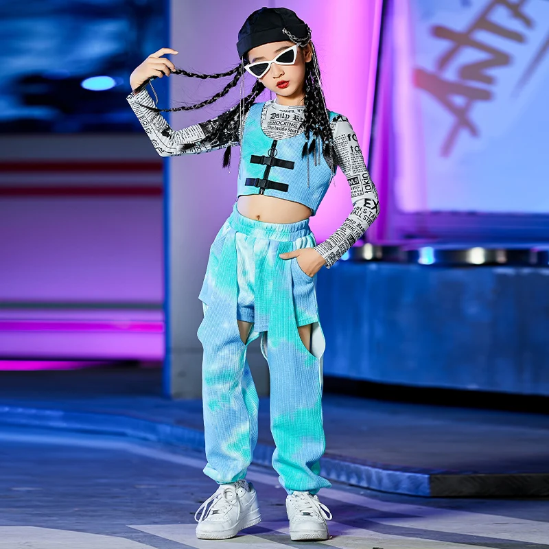 

Costumes Jazz Performance Rave Clothes Hip Hop Clothing Bar Ds Costumes New Pu Suspenders Tops Loose Pants Gogo Dancer