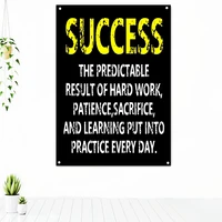 success inspirational slogan tapestry vintage artwork decorative banners flag uplifting poster wall art classroom office decor