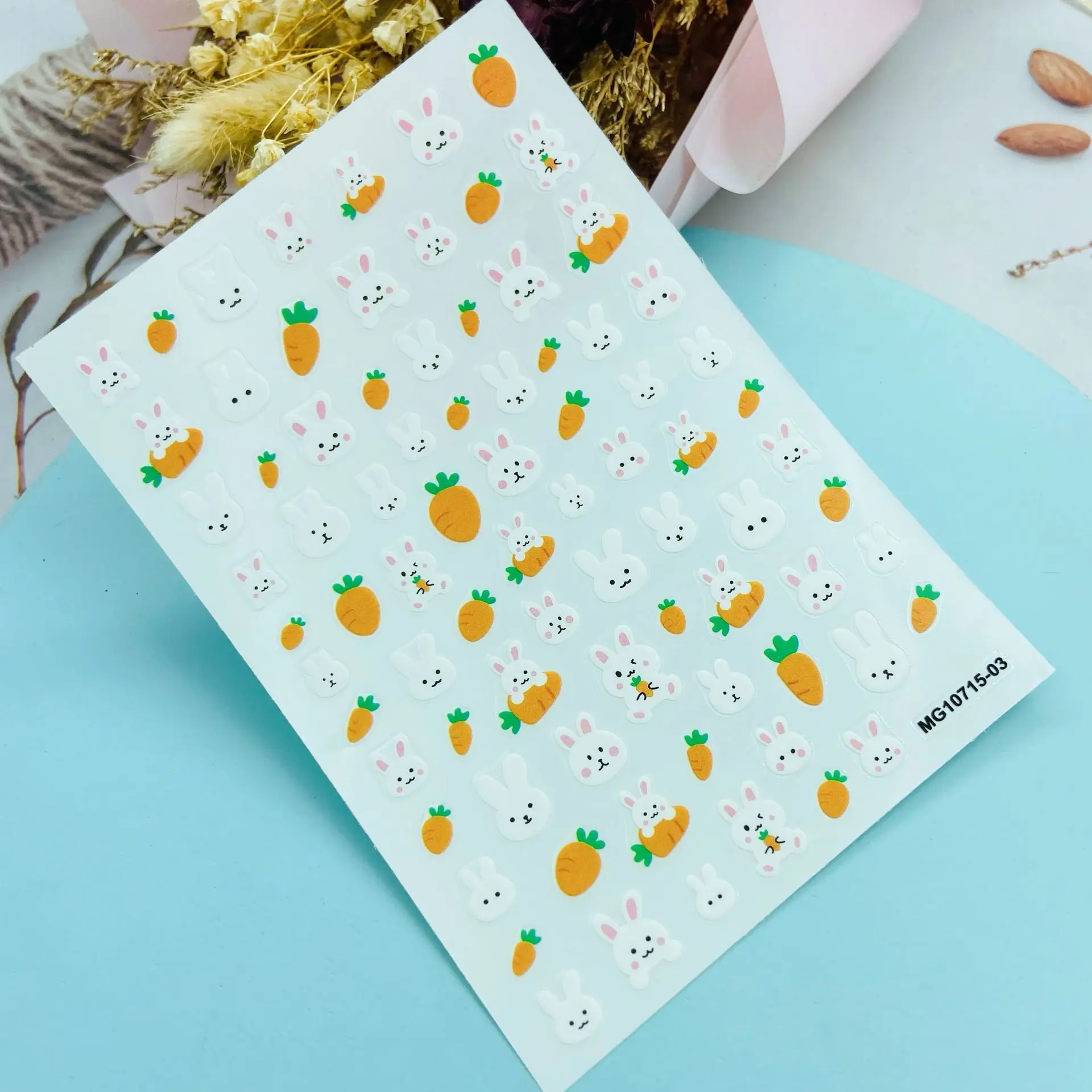 Наклейки для ногтей в японском стиле стикеры сделай сам панды зайчика и моркови