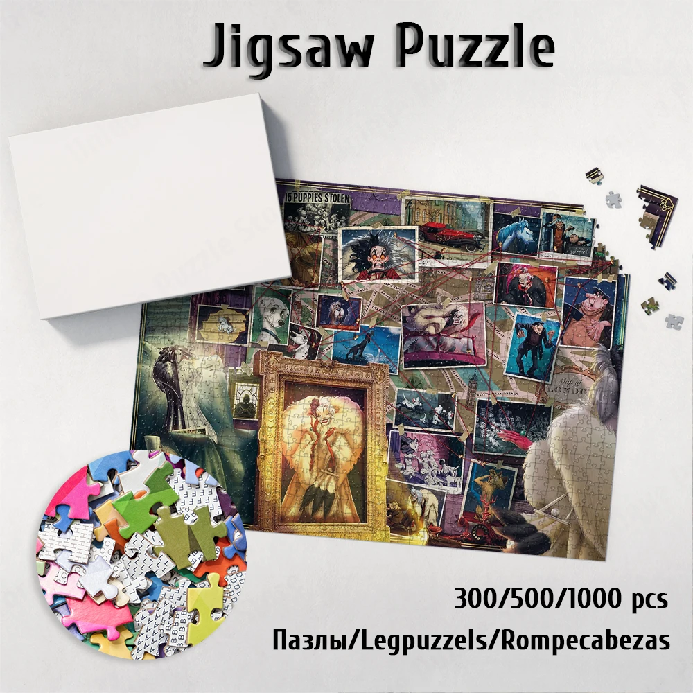

Disney Villainous Paper Jigsaw Puzzles Diy Large Puzzle Game Toys Gift Disney Witch Unique Design Fun Family Board Game for Kids