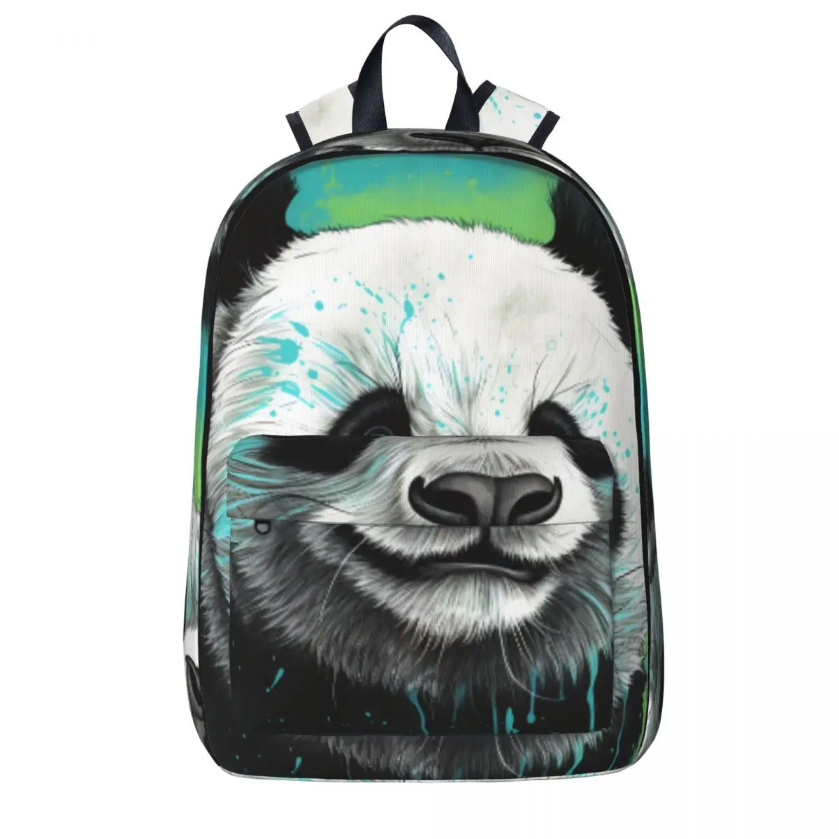 

Panda Backpack Gouache Realism Female Polyester Sport Backpacks Breathable Fashion High School Bags Rucksack