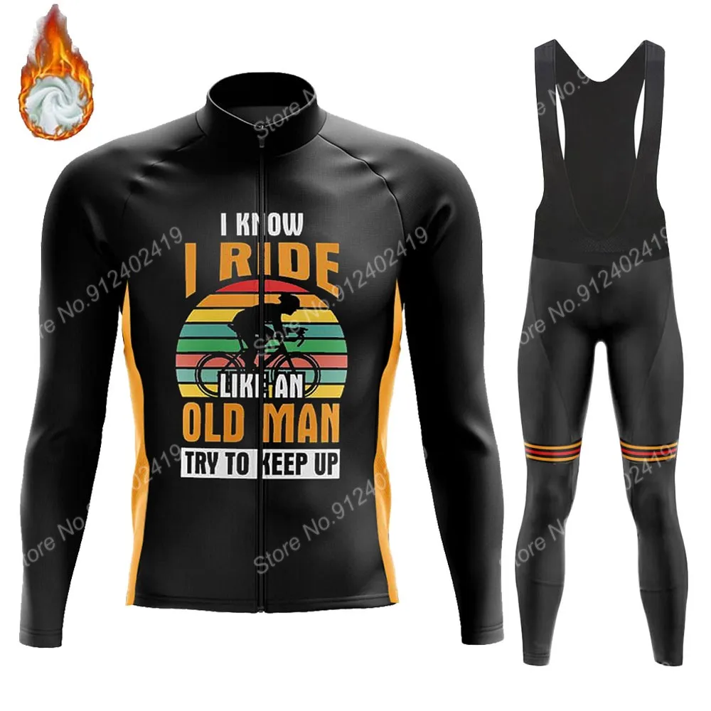 

Зима 2023, комплект трикотажных изделий для велоспорта в стиле ретро Oldman, одежда для велоспорта, куртка с длинным рукавом для шоссейного велос...