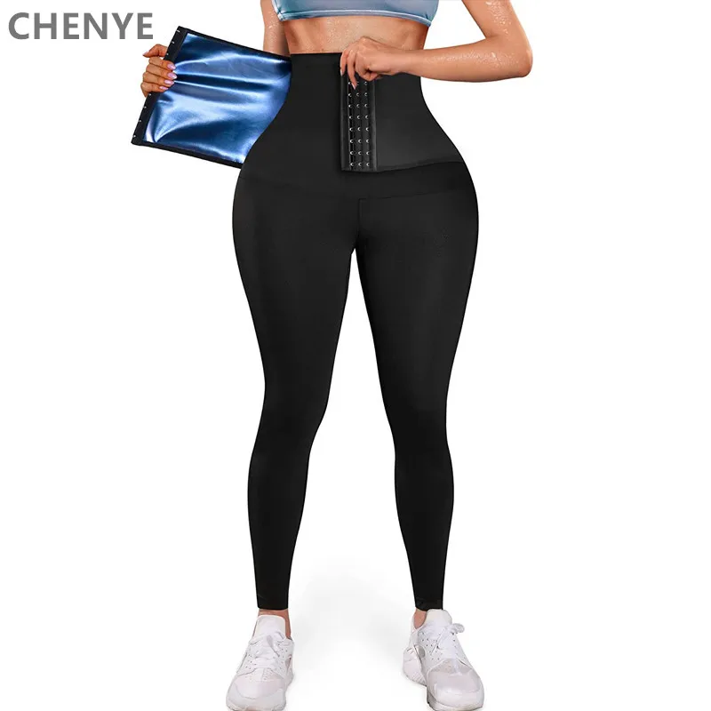 2022 Hot Sale Sauna Sweat Pants for Women Leggings High Waist Slimming Sweatpants Compression Waist Trainer Thermo Body Shaper