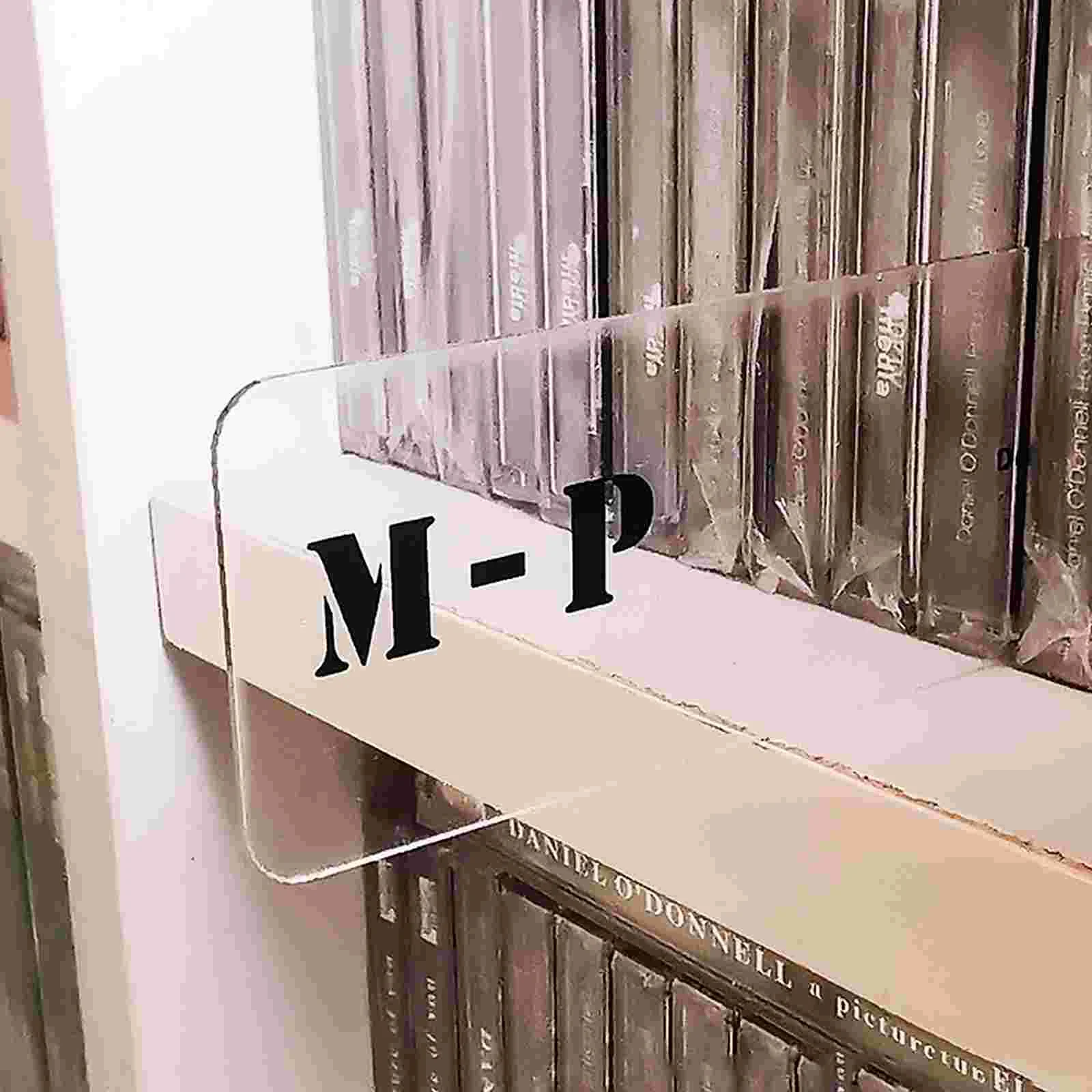 6 Pcs Record Sorting Card CD Index Alphabet Tabs Horizontal Label Classification Clear Cds A-Z Category Shelf Storage