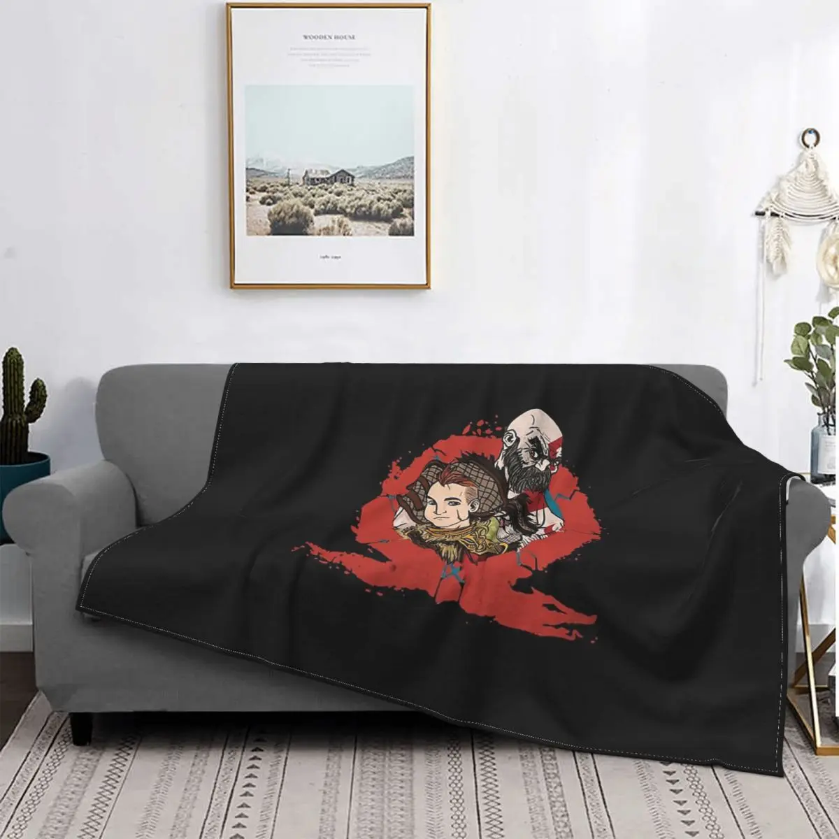 

God of War Athena Game Blanket Flannel Spring Autumn Cute Boy Warm Throws For Winter Bedding