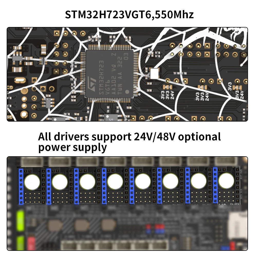 Фото FYSETC Spider V3.0 H7 32-битная материнская плата привода 24 В/48 В дополнительная плата питания 8-осевая TMC5160T TMC2209 Высокоскоростная для Voron №2
