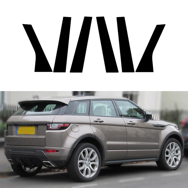 

6 шт. автомобильные столбы для Range Rover Evoque L538 5-дверные 2013 2014-2018 глянцевая черная дверь окно отделка Обложка наклейки Стайлинг