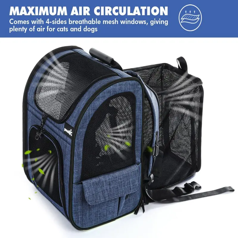 Cat Backpack, Expandable Breathable Pet Carrier Bag, Dog Backpack