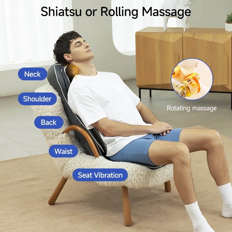 Подушка для массажа шиацу спины и шеи