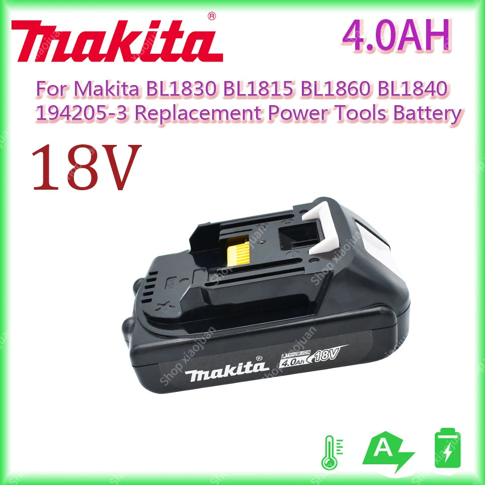 

Makita Rechargeable 18V 4.0Ah Li-Ion Battery For Makita BL1830 BL1815 BL1860 BL1840 194205-3 Replacement Power Tools Battery