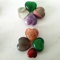 natural crystal heart shaped cherry blossom agate egg yellow stone green cat eye home decoration combination