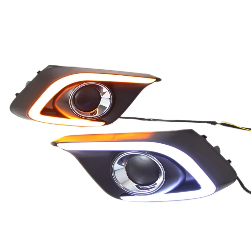 

Waterproof Daytime Running Light DRL Fog Lamp Assembly With Amber Turn Signal For Mazda 3 Axela 2014-2016