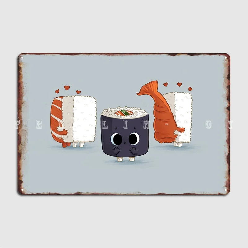 Lonely Sushi Metal Plaque Poster Cinema Living Room Pub Garage Customize Wall Decor Tin Sign | Plaques &amp Signs