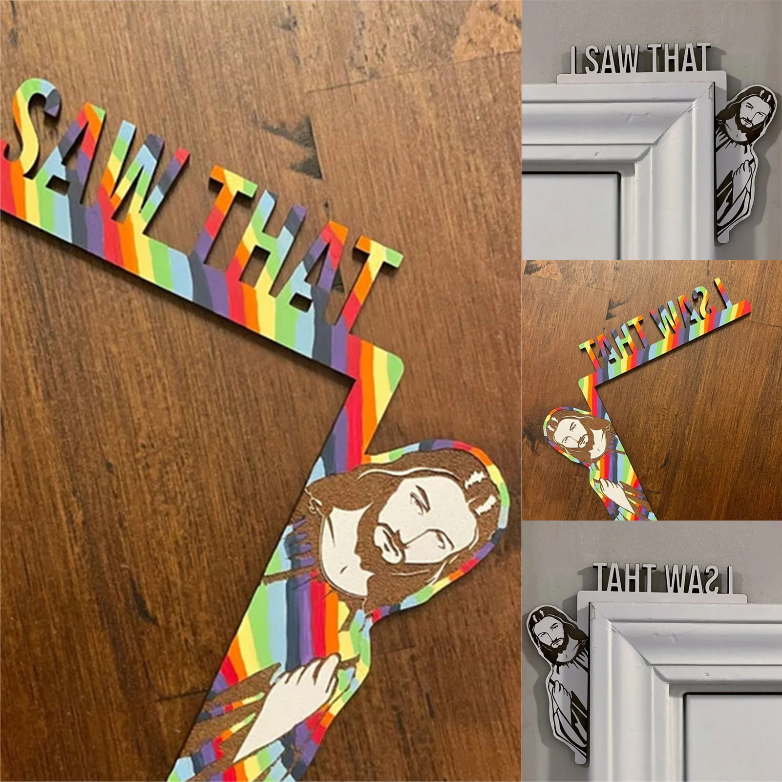 

I Saw That Door Frame Hanger Funny Door Hanger Wooden Jesus I Saw That Home Decor Window Jesus Sign Wood Funny Door Hanger