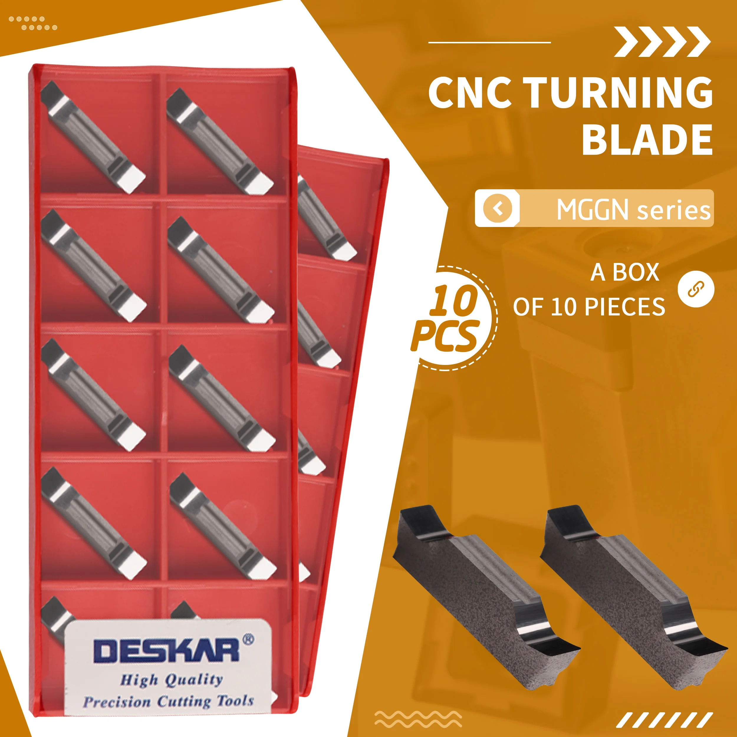 

10Pc MGGN150-JM K10 MGGN 200/300/400/500 CNC Machine Tool Carbide insert Lathe Turning Cutting Groove Blade Wear-resistant Sharp