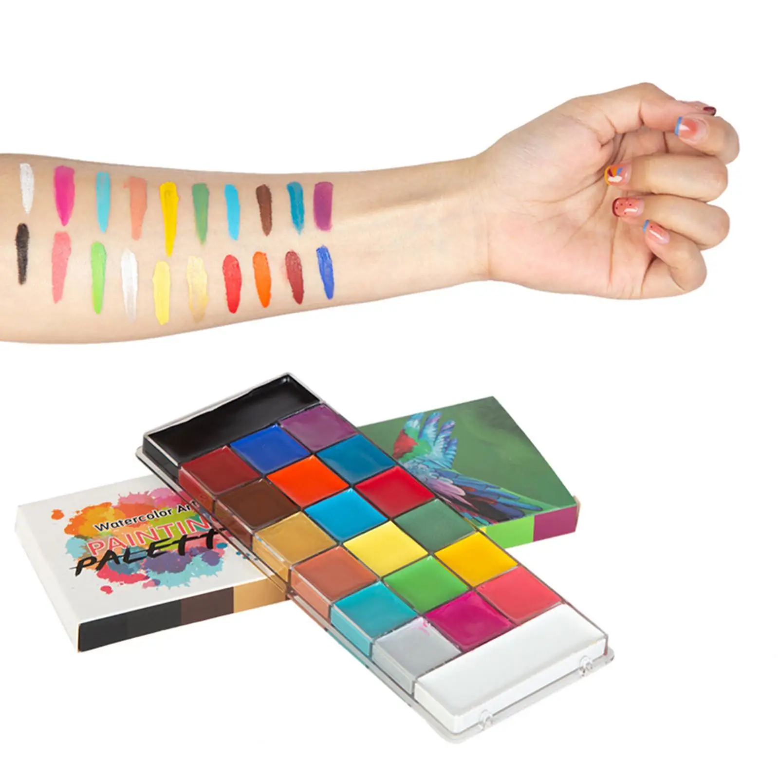 

Face Body Paint Set Painting Palette Photo Prop 20 Colors Supplies Facepaints for Halloween Christmas Makeup Cosplay