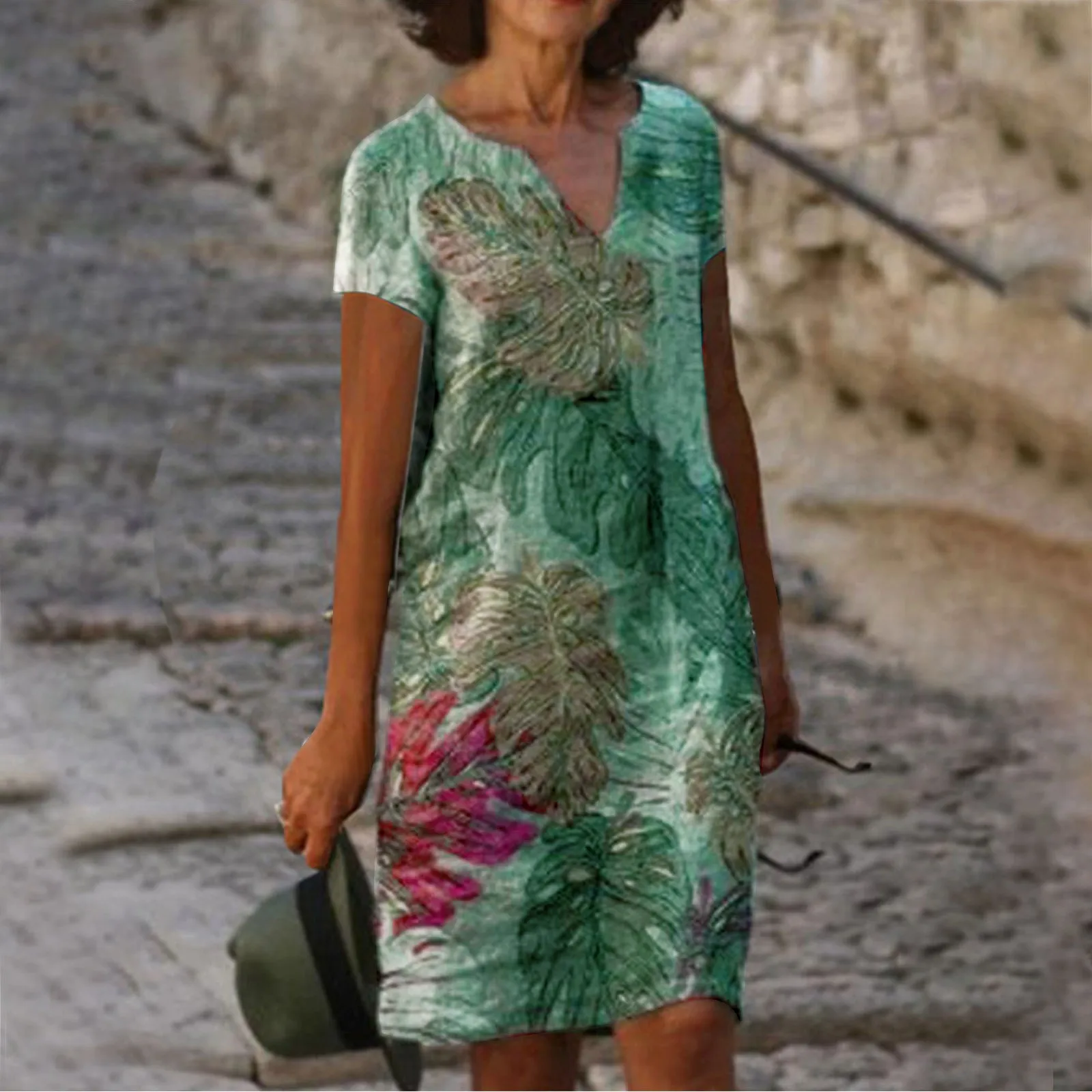 

Long Sleeve Maxi Dress for Women Dress Women Short Sleeve V Neck Sexy Dress Dress Floral Printed Knee Women Casual Long Dress