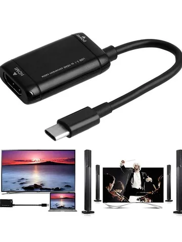 1 шт. черный адаптер USB-C Type-C к HDMI-совместимый адаптер USB 3,1 кабель для MHL Android телефона планшета USB3.1 C к HDMI-совместимый адаптер