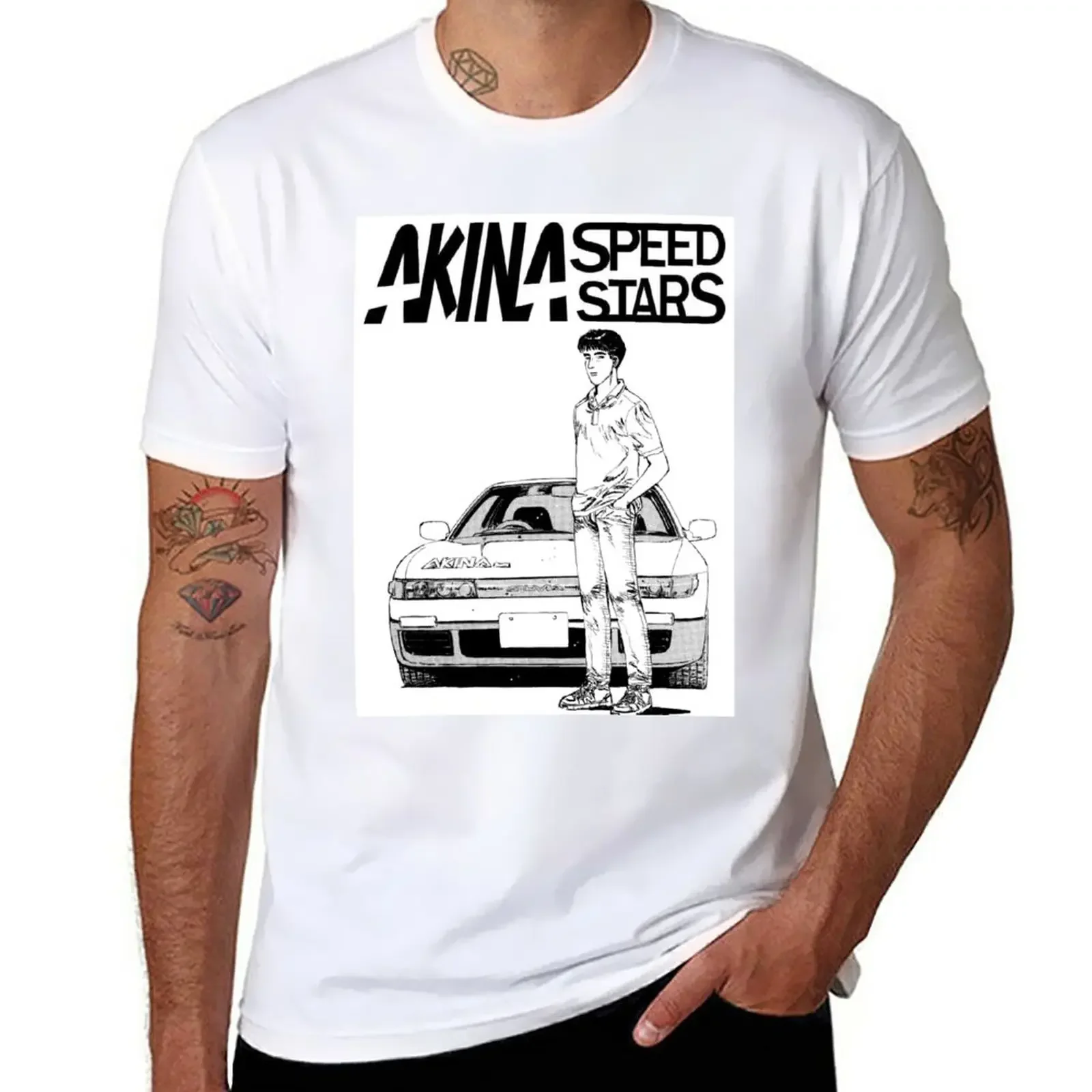 Новые оригинальные футболки для мальчиков с надписью D Akina Speed Stars милые топы