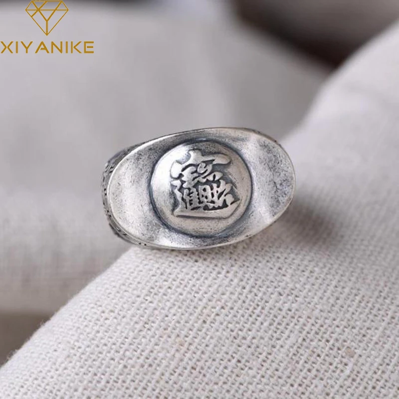 

DAYIN Men Women Vintage Thai Silver Cuff Finger Rings Ethnic Fashion New Trendy Jewelry Couple Gift Party anillos mujer