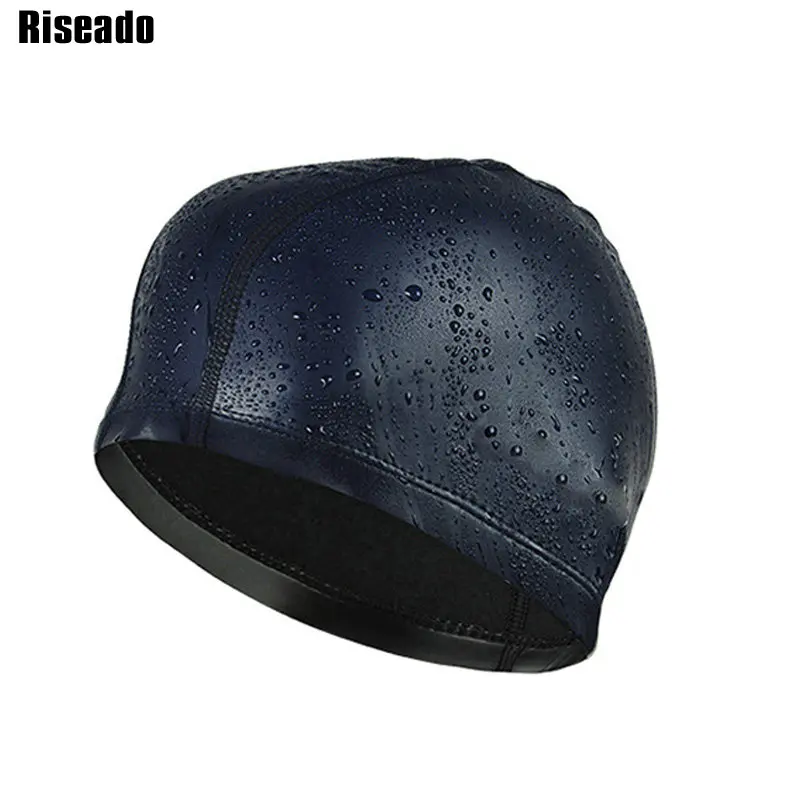 

Riseado темно-синие силиконовые шапочки для плавания 2022 Новая защита длинные волосы высокая эластичная шляпа для бассейна для взрослых свобод...