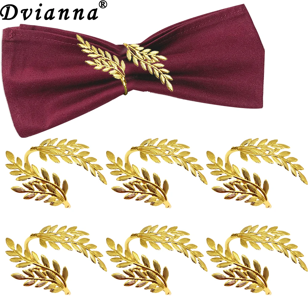 12 шт. кольца для салфеток с сусальным золотом металлические из пшеницы держатель