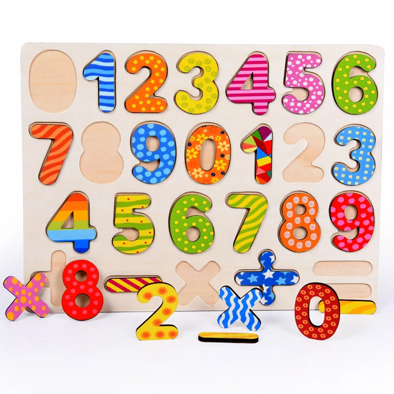 

Wooden Grab Board Puzzle 1-3 Years Old 2 Babies 4 Numbers 6 Boys And Girls Early Childhood Education Tong Yi Intelligence Toy