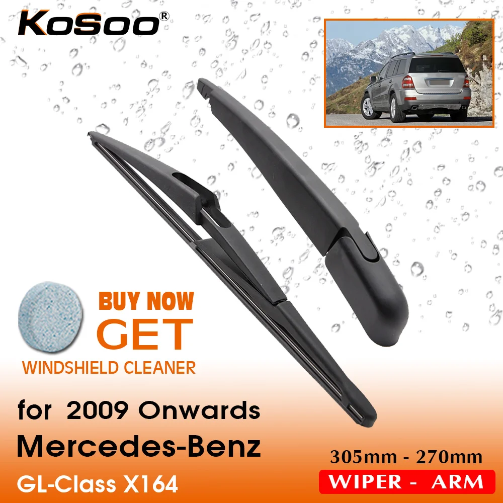 KOSOO Auto Rear Car Wiper Blade For Mercedes-Benz GL-Class X164,305mm 2009 Onwards Rear Window Windshield Wiper Blades Arm