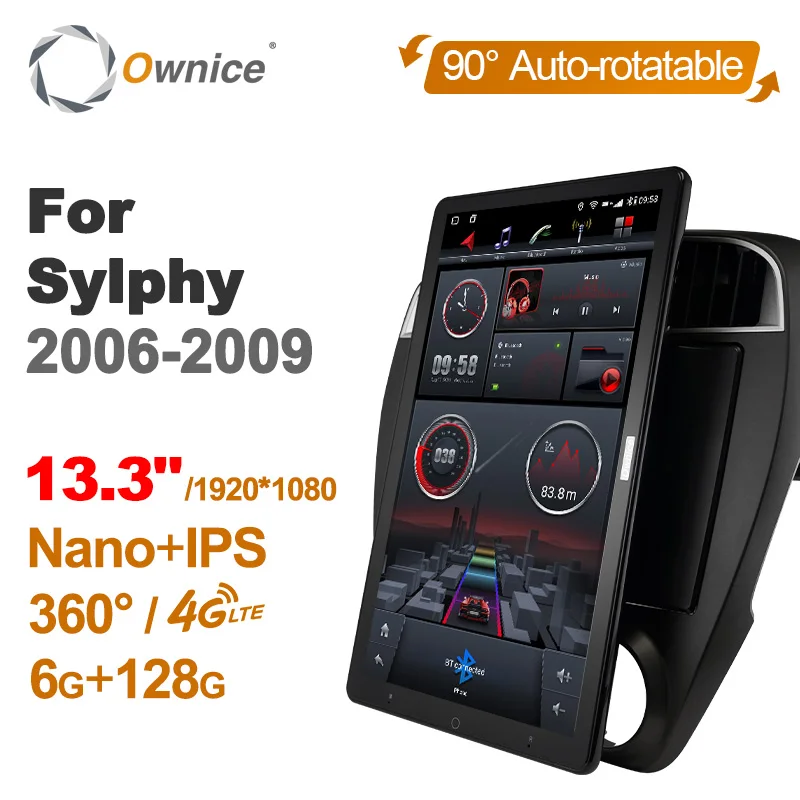 

TS10 Android 10.0 Ownice Car Radio Auto for Nissan sylphy 2006-2009 with 13.3" No DVD support USB Quick Charge Nano 1920*1080