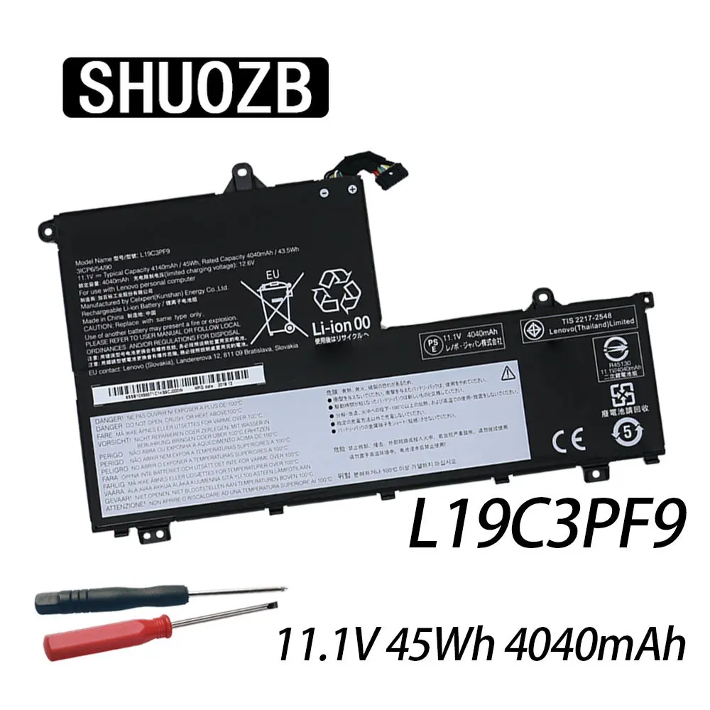 

SHUOZB L19M3PF9 L19L3PF8 L19C3PF9 Laptop Battery For Lenovo 5B10X55570 SB10X55571 SB10X55573 K4E E4 ThinkBook 14-IML 15-IIL New