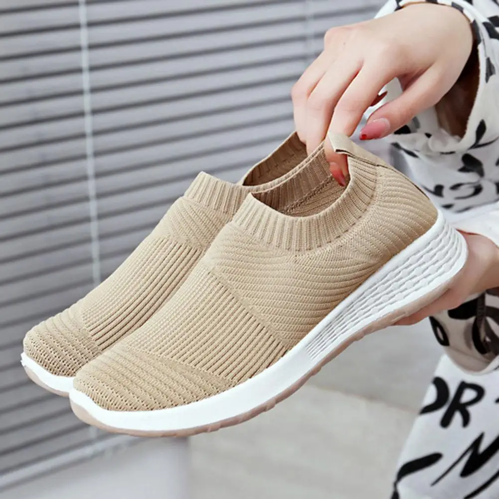 

1 Pair Women Sneakers PVC Flat-bottom Loafers Shoes Comfortable Hollow-carved Design Slip-On Sport Shoes Women Accessory