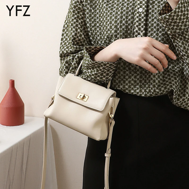 

YFZ Crossbody Bags for Women Small Over the Shoulder Saddle Purses and Cross body Handbags, Genuine Leather Cowhide