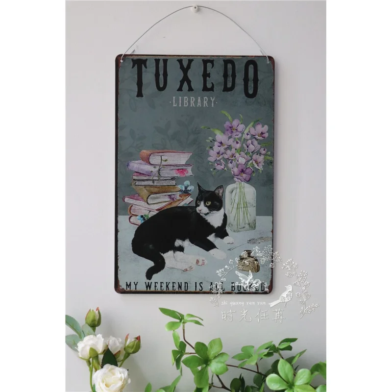 

A Variety of Cat Animals Iron Skin Painting Vintage Garden Pastoral Groceries Distressed Wall Decoration Gardening Groceries